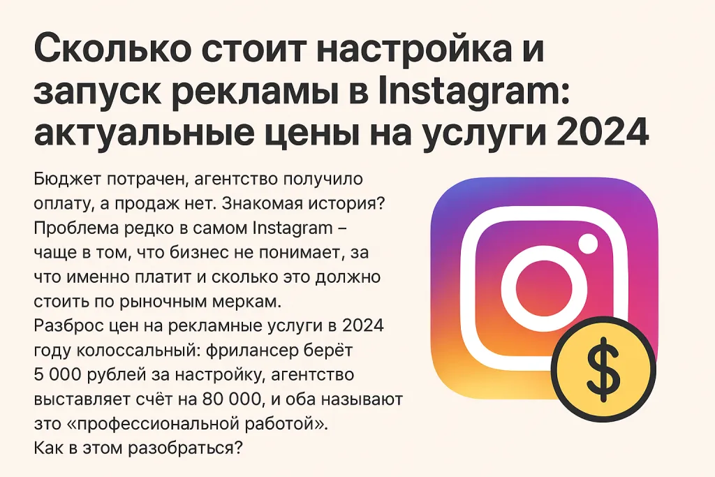 Сколько стоит настройка и запуск рекламы в Instagram: актуальные цены на услуги 2024