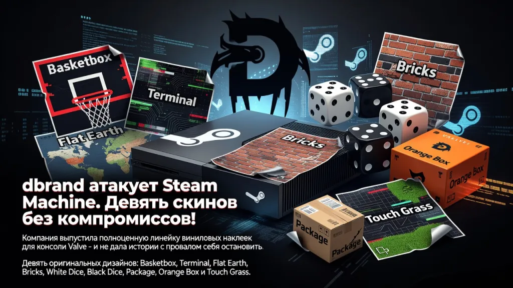 Dbrand атакует Steam Machine. Девять скинов без компромиссов!